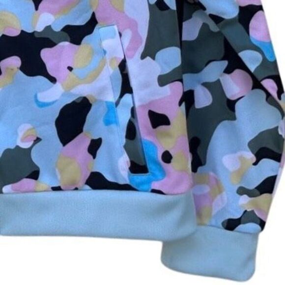 NWT Adidas Tricot Bomber Jacket Girl's Size 14/Large Multicolor Camo Long Sleeve - Picture 4 of 11